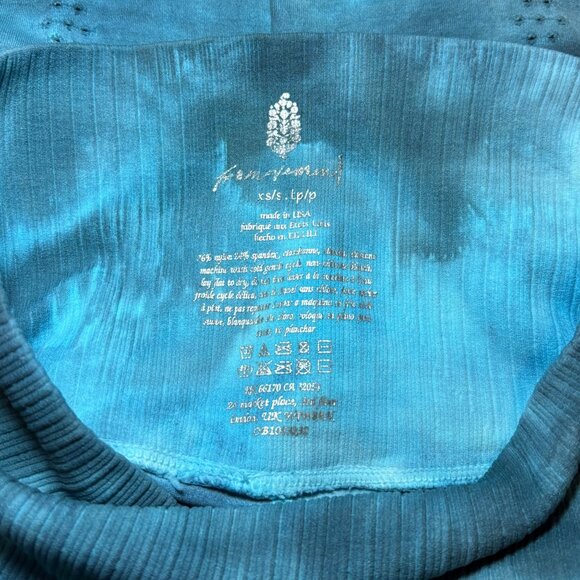 Free People Womens Good Karma Tie Dye Yoga Leggings Blue Peacock Size XS/S - Picture 8 of 8